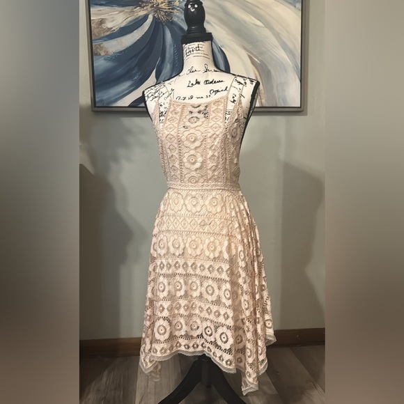 Adorable Free People Just Like Honey Empire Waist Crochet Lace Dress. Worn once! - Picture 2 of 9